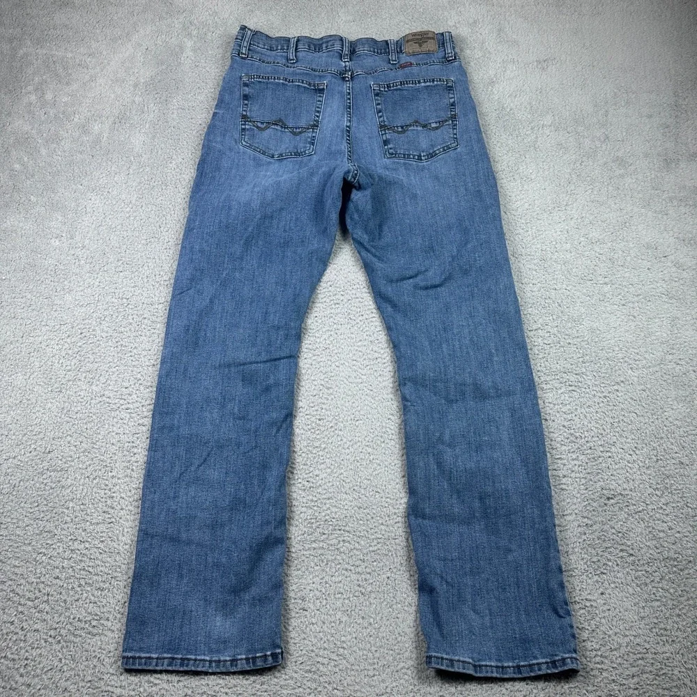 Wrangler Relaxed Boot Jeans Mens 36x34 (Fits 33x32) Blue Denim Stretch